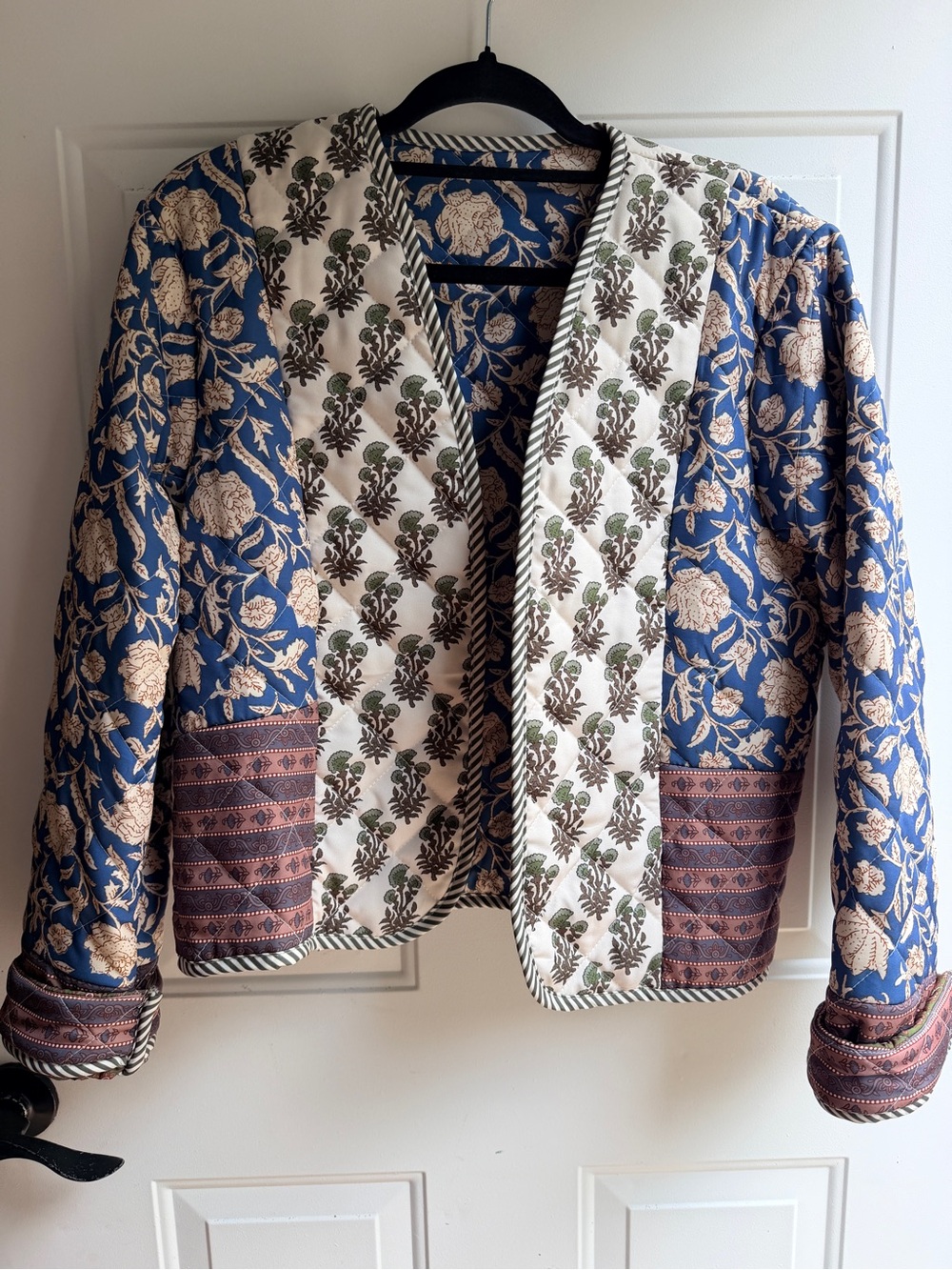 Quilted open front jacket sz Large